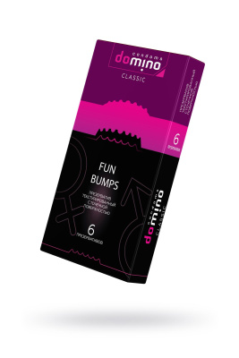 Презервативы Domino, classic, fun, bumps, 18 см, 5,2 см, 6 шт. (0T-00010730)