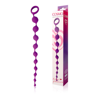 ЦЕПОЧКА АНАЛЬНАЯ цвет фиолетовый, L 320 мм D 11x17x28 мм, (CSM-23003)