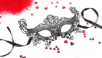 Маска ажурная АМЕЛИ цвет чёрный, текстиль (EE-20355)