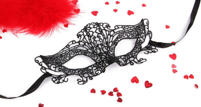 Маска ажурная МАРЛЕН цвет чёрный, текстиль (EE-20359)