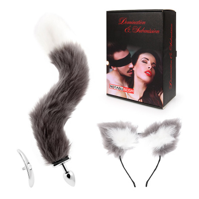 НАБОР (ВТУЛКА L 60 мм D 27 мм, ХВОСТ L 400 мм, УШКИ) цвет серый (NTB-80629)