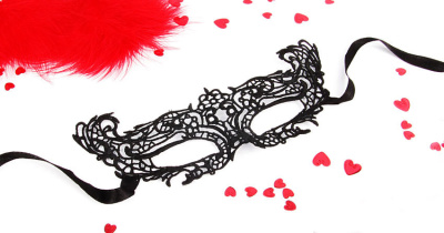 Маска ажурная РОКСИ цвет чёрный, текстиль (EE-20358)